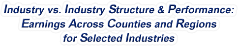 Alabama - Industry vs. Industry Structure & Performance: Earnings Across Counties and Regions for Selected Industries